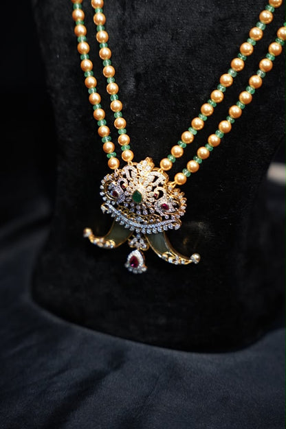 Puli goru pendant tiger pendant mens Jewelry necklace Pearl necklace statement jewelry silver necklace 925 silver with 22k gold plated - SHABURIS