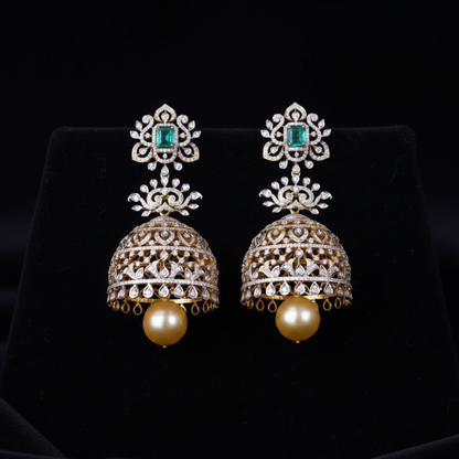 Polki Studs Polki Earrings Cocktail Earrings Diamond Studs Diamond Earrings Simple Studs Pearl Studs 925 Silver Earrings Silver Jewelry - SHABURIS
