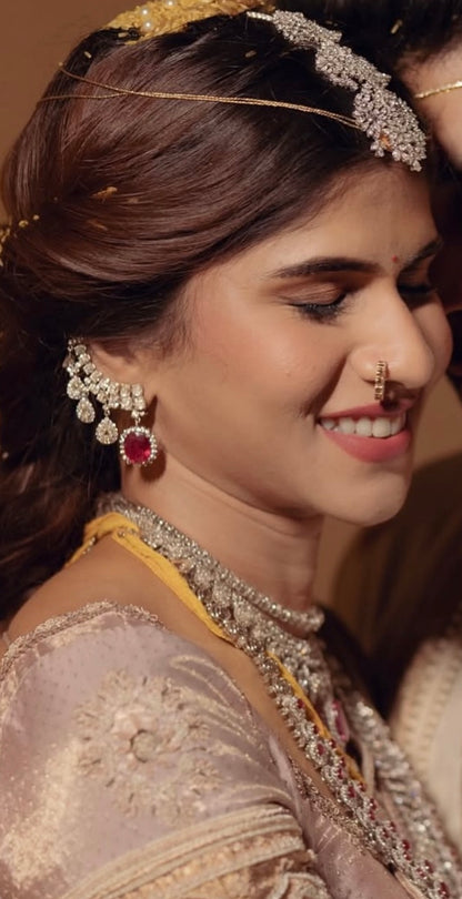 Nayanika reddy Diamond earcuffs ,diamond earrings ,Indian gold jewelry designs diamond jewelry look a like  - SHABURIS