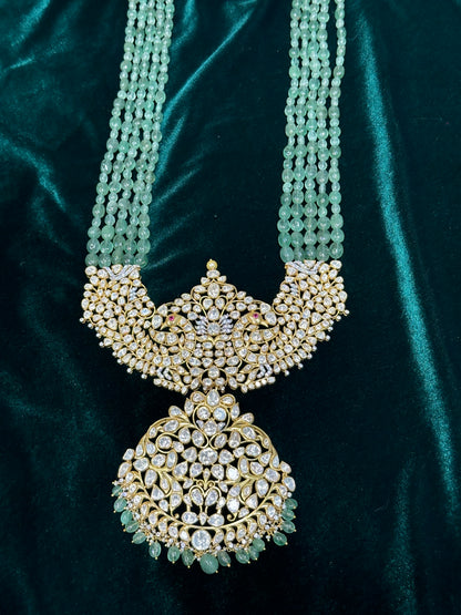 Emerald necklace silver necklace 925 silver with 22k gold plated - SHABURIS