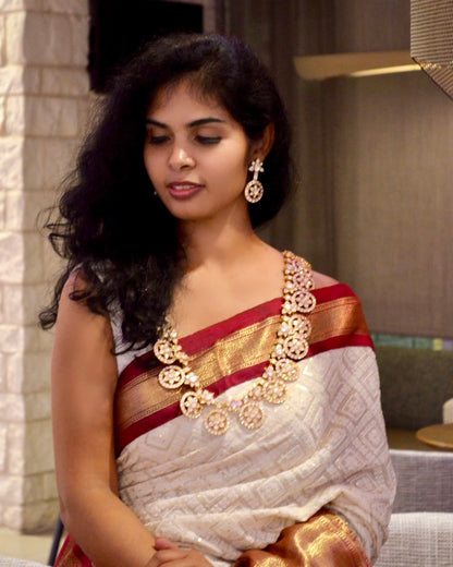 Bottumala ,kasumala,Pure Silver Jewellery Indian ,Lakshmi Necklace,Big Indian Necklace,Indian Bridal,Indian Wedding Jewelry-NIHIRA-SHABURIS