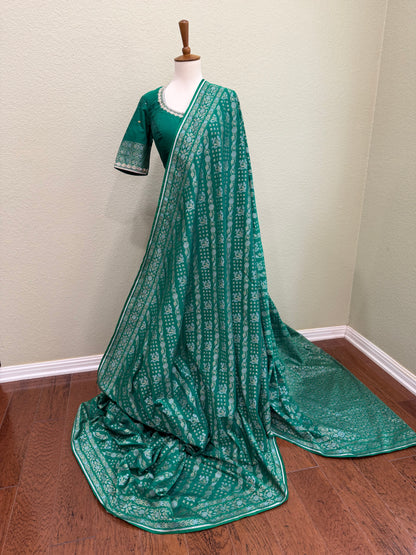 Banarasi saree with Blouse  - Green