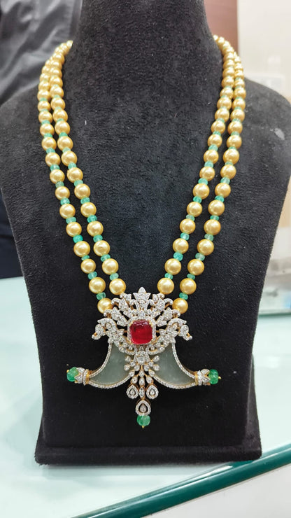 Puli goru pendant tiger pendant mens Jewelry necklace Pearl necklace statement jewelry silver necklace 925 silver with 22k gold plated - SHABURIS