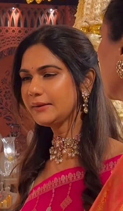 Sneha reddy set Polki Necklace Diamond Necklace destination jewelry rubies emeralds bridal diamond necklace indian jewelry designs silver jewelry wedding jewelry - SHABURIS