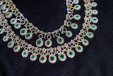 Indian bridal necklace diamond necklace 925 silver with 22k gold plated- SHABURIS