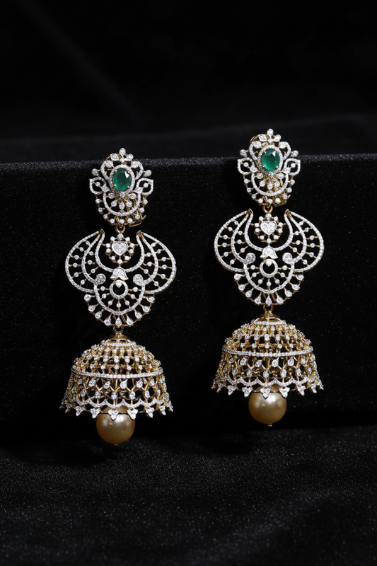 Polki Studs Polki Earrings Cocktail Earrings Diamond Studs Diamond Earrings Simple Studs Pearl Studs 925 Silver Earrings Silver Jewelry - SHABURIS