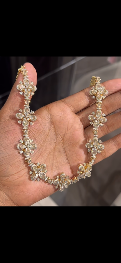 Polki necklace diamond Jewelry necklace Pearl necklace statement jewelry silver necklace 925 silver with 22k gold plated - SHABURIS