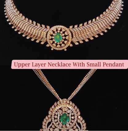 Tussi necklace Diamond Necklace 925 silver jewelry 22k gold plated - SHABURIS