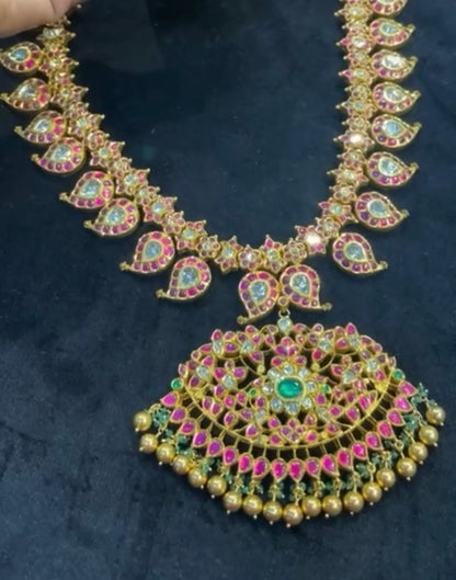 Mango mala Mango haram necklace polki necklace diamond Jewelry necklace Pearl necklace statement jewelry silver necklace 925 silver with 22k gold plated - SHABURIS