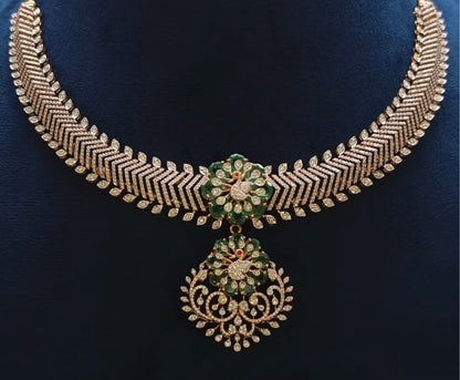 Tussi necklace Diamond Necklace 925 silver jewelry 22k gold plated - SHABURIS