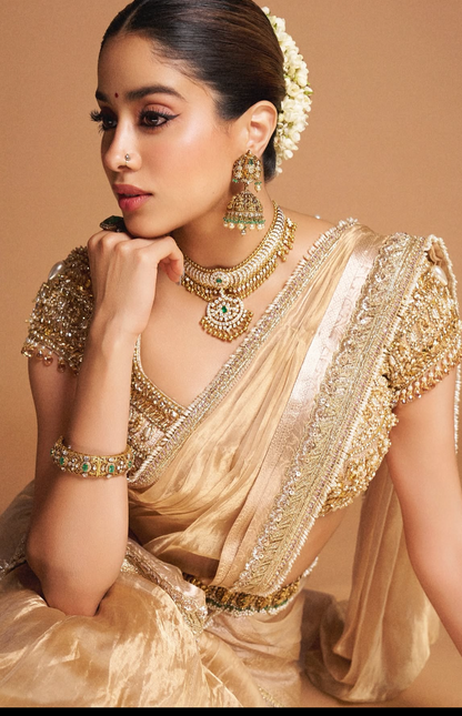 Jahnavi kapoor jhumkas polki jhumkas Diamond Jhumkas 925 silver jewelry 22k gold plated - SHABURIS