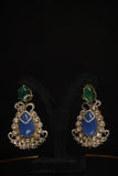 Polki earrings, diamond jhumka ear ring,Pure silver south indian jewelry 925 silver jewelry indian lyte weight jewelry-SHABURIS