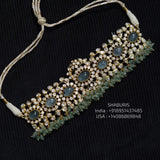 Polki necklace Pure Silver jewelry Indian diamond Necklace-SHABURIS