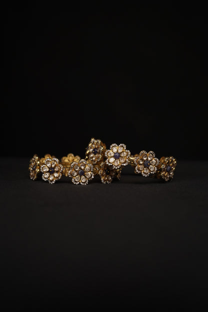 Tanzanite Bangles - Diamond Bangles - 925 Silver Jewelry - 22ct Gold Plated - CZ Bangles - South indian diamond Bangles design