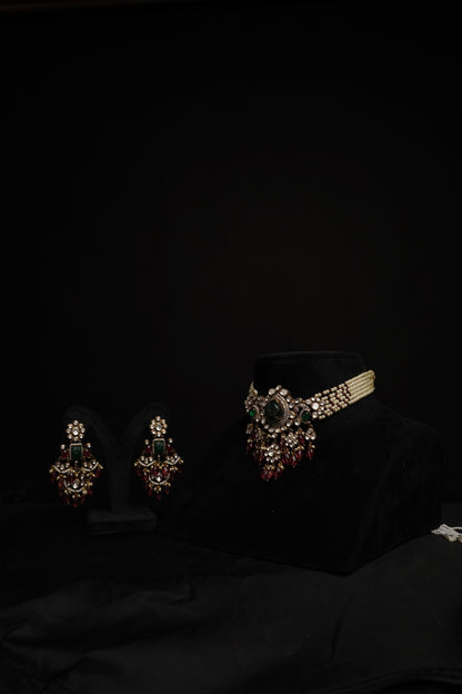 Polki necklace Pure Silver jewelry Indian diamond Necklace silver jewelry -SHABURIS