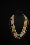 Navaratan necklace diamond necklace 925 silver with 22k gold plated- Ready Stock in Hyd Store -SHABURIS