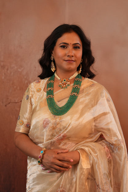 Coral necklace Pure Silver jewelry Indian diamond Necklace - SHABURIS (Ready to Ship from India)