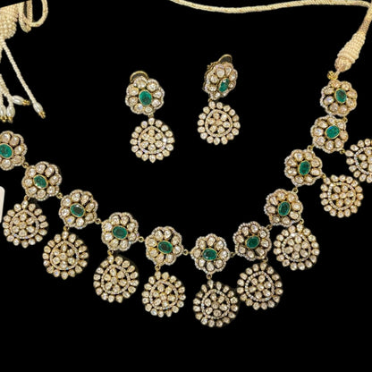 Polki Necklace Diamond Necklace destination jewelry rubies emeralds bridal diamond necklace indian jewelry designs silver jewelry wedding jewelry - SHABURIS