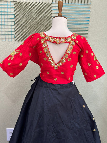 Designer Lehenga | Mehendi & Haldi Lehenga Choli | black Lehenga Set | red Lehenga Set | Indian Wedding Guest Outfit | Pre Wedding Ceremony Dress