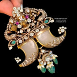 Puligoru pendant tiger brooch wedding jewelry silver necklace 925 silver with 22k gold plated - SHABURIS