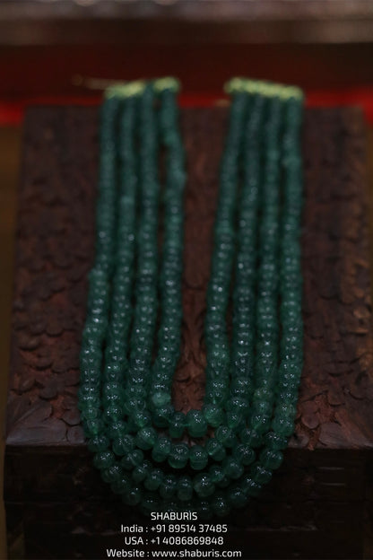 Strawberry Emerald beads beaded mala pure gems gold jewelry designs indian pure silver jewelry bead necklace statement jewelry SHABURIS