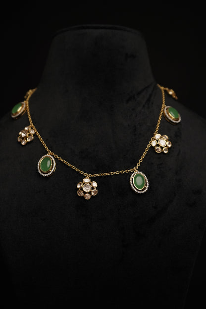 Dainity collection south indian Silver jewelry Indian diamond Necklace silver jewelry -SHABURIS