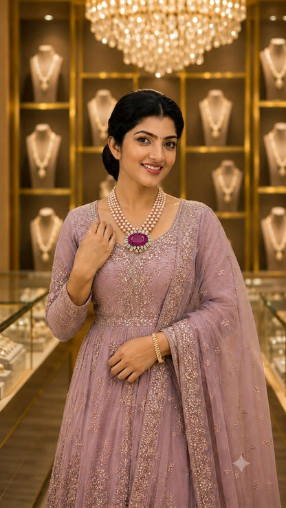 Polki necklace 925 silver jewelry 22k gold plated - SHABURIS