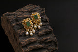 Polki Jhumkis - Diamond Studs - Cocktail Studs - 925 silver Jewelry , South Indian Jewelry,bridal choker,Indian Wedding Jewelry,pure Silver indian jewelry - SHABURIS
