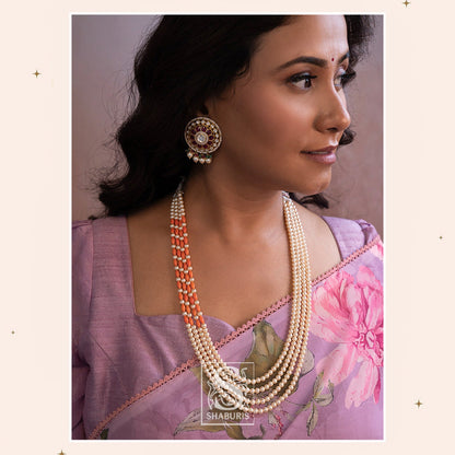 Coral Necklace south sea pearl bead necklace statement jewelry SHABURIS (Ready to Ship from India)