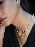 Polki necklace diamond necklace 925 silver with 22k gold plated- SHABURIS