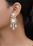 Columbian emerald necklace statement jewelry silver necklace 925 silver with 22k gold plated - SHABURIS