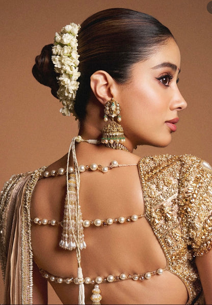 Jahnavi kapoor jhumkas polki jhumkas Diamond Jhumkas 925 silver jewelry 22k gold plated - SHABURIS