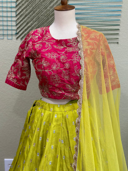 Designer Lehenga | Mehendi & Haldi Lehenga Choli | yellow purple Lehenga Set | Indian Wedding Guest Outfit | Pre Wedding Ceremony Dress