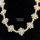 Polki necklace diamond Jewelry necklace Pearl necklace statement jewelry silver necklace 925 silver with 22k gold plated - SHABURIS