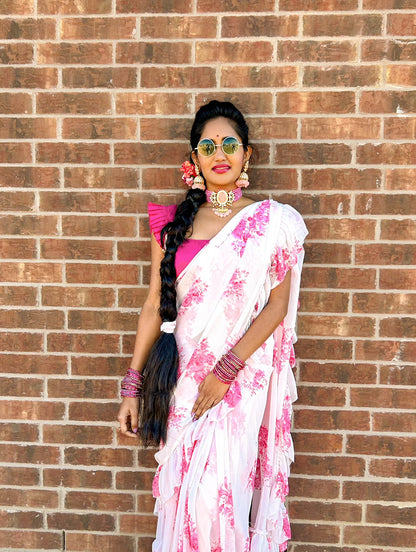 Polki Necklace pink saphire -SHABURIS