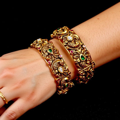 Nakshi Bangles Diamond bangles polki Jewelry,Pure Silver Jewellery Indian ,diamond bangles kundan jewelry,south indian bridal jewelry-SHABURIS