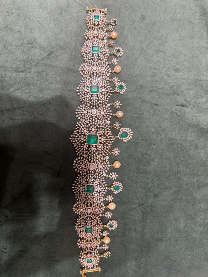 Diamond Vaddanam,silver jewelry ,silver jewellery ,22k gold plated jewelry ,South Indian Jewelry,Vaddanam,Kids Vaddanam,hip chain,diamond jewelry,pure Silver indian jewelry - NIHIRA - SHABURIS
