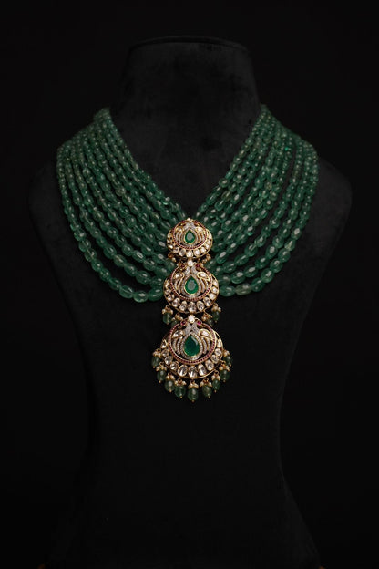 925 silver jewelry Emerald haram  mens jewelry unisex jewelry 22k gold plated - SHABURIS