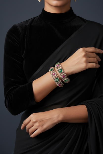 Diamond bangles polki Jewelry,Pure Silver Jewellery Indian ,diamond bangles kundan jewelry,south indian bridal jewelry-SHABURIS