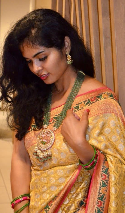 Menakari necklace wedding jewelry silver necklace 925 silver with 22k gold plated - SHABURIS