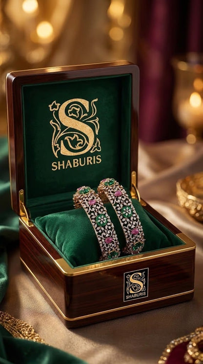 Diamond bangles polki Jewelry,Pure Silver Jewellery Indian ,diamond bangles kundan jewelry,south indian bridal jewelry-SHABURIS