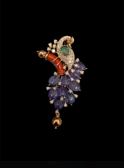 Coral pendant Cocktail Jewelry necklace Pearl necklace statement jewelry silver necklace 925 silver with 22k gold plated - SHABURIS