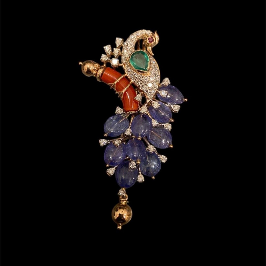 Coral pendant Cocktail Jewelry necklace Pearl necklace statement jewelry silver necklace 925 silver with 22k gold plated - SHABURIS