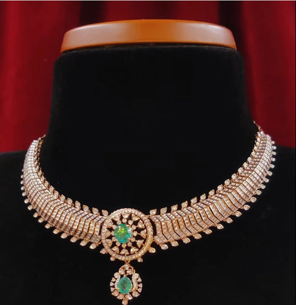Tussi necklace Diamond Necklace 925 silver jewelry 22k gold plated - SHABURIS