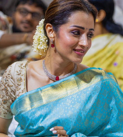 Trisha krishnan cocktail necklace statement jewelry silver necklace 925 silver with 22k gold plated - SHABURIS