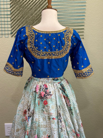 Designer Lehenga | Mehendi & Haldi Lehenga Choli | offwhite Lehenga Set | blue Lehenga Set | Indian Wedding Guest Outfit | Pre Wedding Ceremony Dress