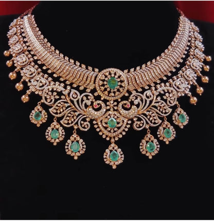 Tussi necklace Diamond Necklace 925 silver jewelry 22k gold plated - SHABURIS