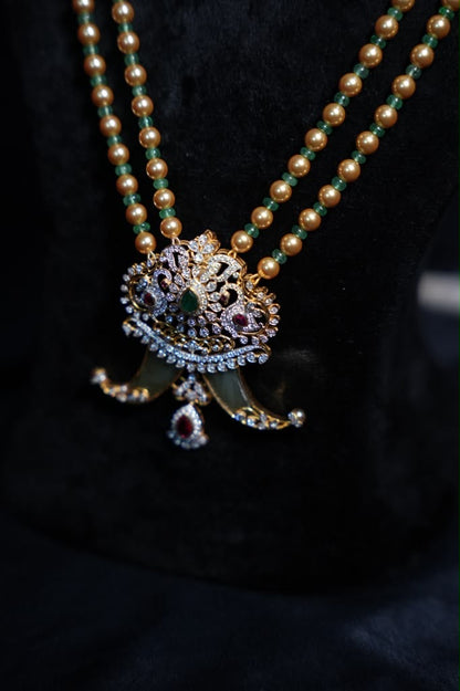 Puli goru pendant tiger pendant mens Jewelry necklace Pearl necklace statement jewelry silver necklace 925 silver with 22k gold plated - SHABURIS