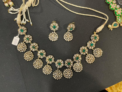 Polki Necklace Diamond Necklace destination jewelry rubies emeralds bridal diamond necklace indian jewelry designs silver jewelry wedding jewelry - SHABURIS