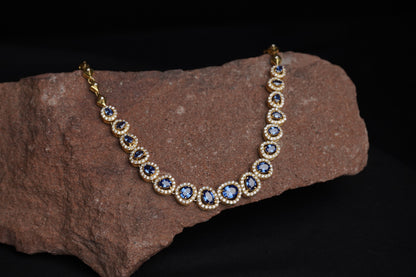 Diamond necklace Pure Silver jewelry Indian diamond Necklace silver jewelry - Ready Stock in Hyd Store -SHABURIS